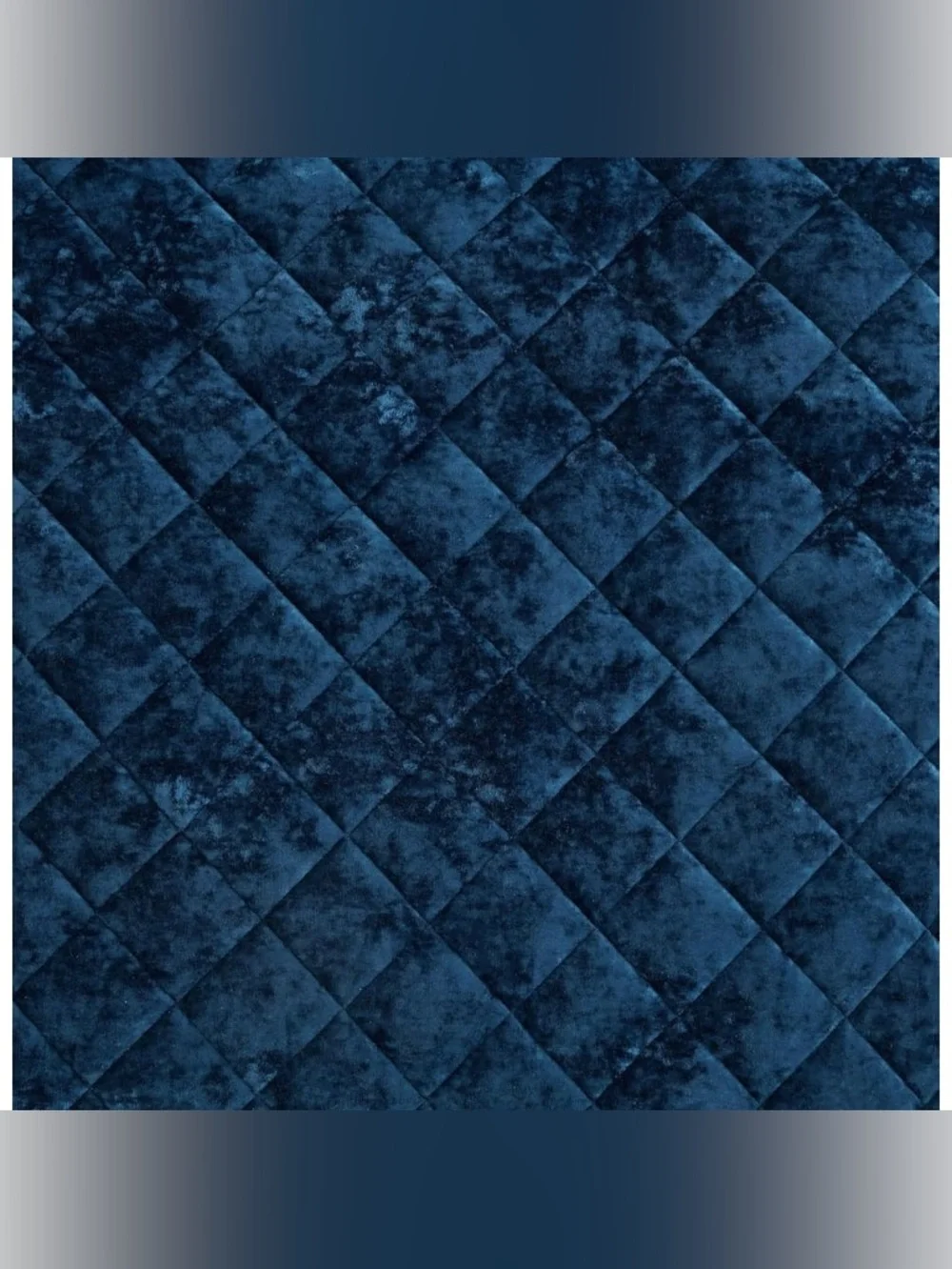 Plush Quilted Velvet 3 piece oversized king quilt Set - Navy